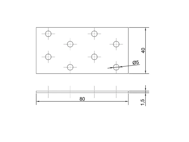 Пластина крепёжная  80*40*1.5, гоц <200> 2