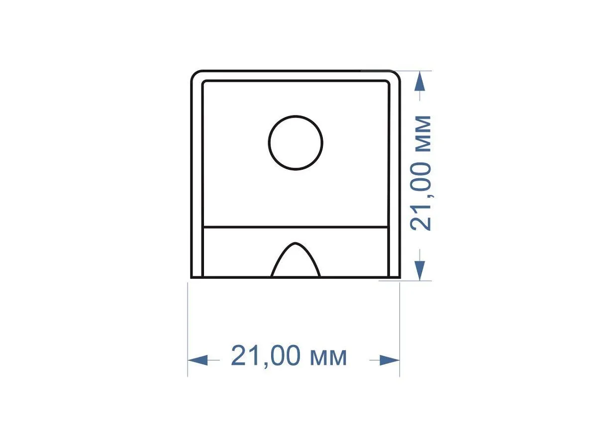 Уголок крепежный 21*21 мм с крышкой, 029.20 груша <250/2000> 4