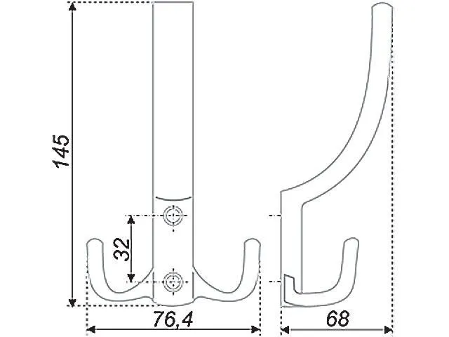 K305AB.6 Крючок мебельный старинная латунь <20> 2
