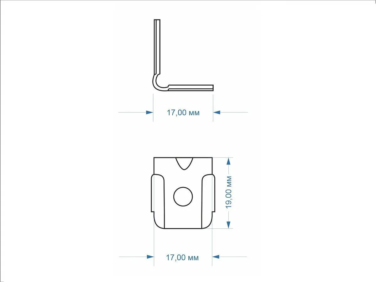 Уголок крепежный 21*21 мм с крышкой, 029.20 груша <250/2000> 3