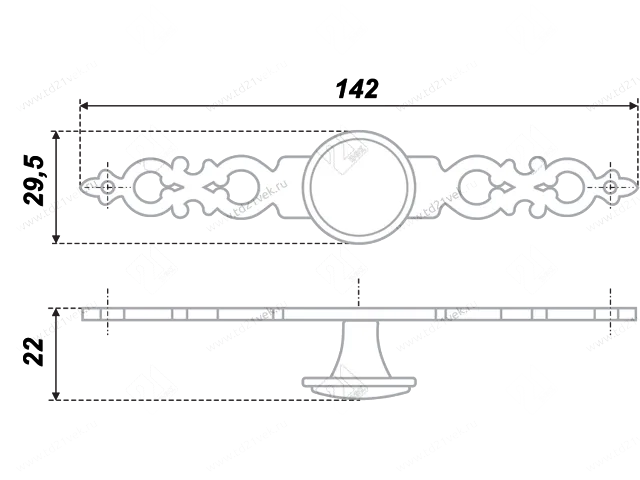 RC039AB.5 Ручка-кнопка, старинная латунь <25> 2