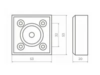 Опора декоративная регулируемая Н20+5мм черный матовый