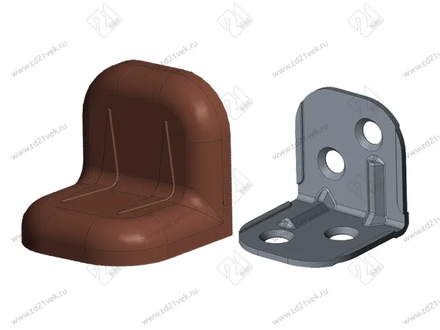 Уголок крепежный 24х24х25 мм, вишня c пластиковой крышкой 1