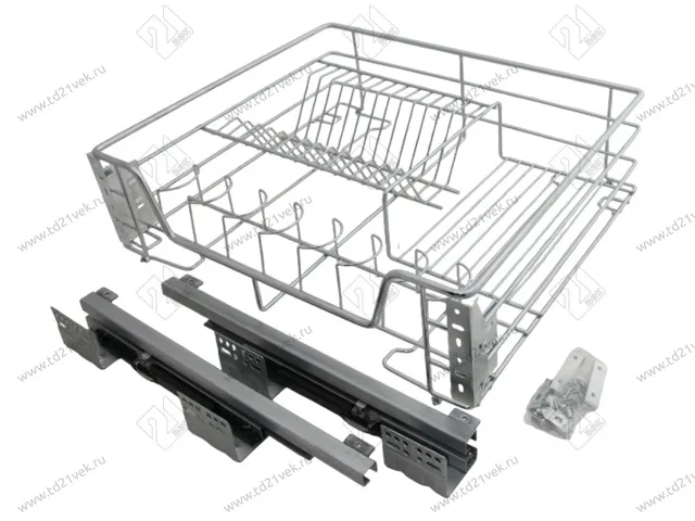 Сушка выдвижная 800мм (430х700х215мм) с креплением к фасаду и с пластиковым поддоном, с доводчиком 1