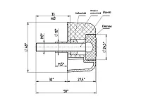 Опора регулируемая 50х28 ОШ (американка) черная<100>