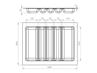 S-2688-AP Лоток для столовых приборов Starax в базу шир. 700 (640x490x55 мм), антрацит