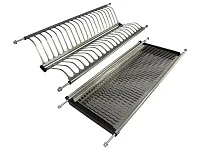 Сушилка для посуды 800мм двухуровневая, с поддоном, нержавеющая сталь (комплект посудосушителей), 1 индивидуальная упаковка