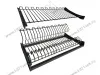 Сушка для посуды 700мм двухуровневая, 2 поддона, антрацит, плоский прут, для ДСП 16мм, 668х275х209 мм превью 1