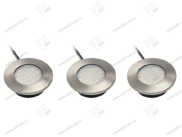 LD-OBP27ZB-53 Комплект 3-х круглых LED светильников BARRI PLUS 3528SMD, 3x1,5W, 27 LED, 230VAC, холодный белый 1