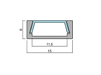 17.800.00.398 Профиль алюминиевый накладной 2 м (ЧЕРНЫЙ) КСС 1506W(Е), 4 кл + 4 загл с отверстием чёрные <1>