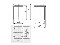 NM-DAP77-100 Опора GTV, dap-77 100мм Fi 40, (00173),алюминий,<100>