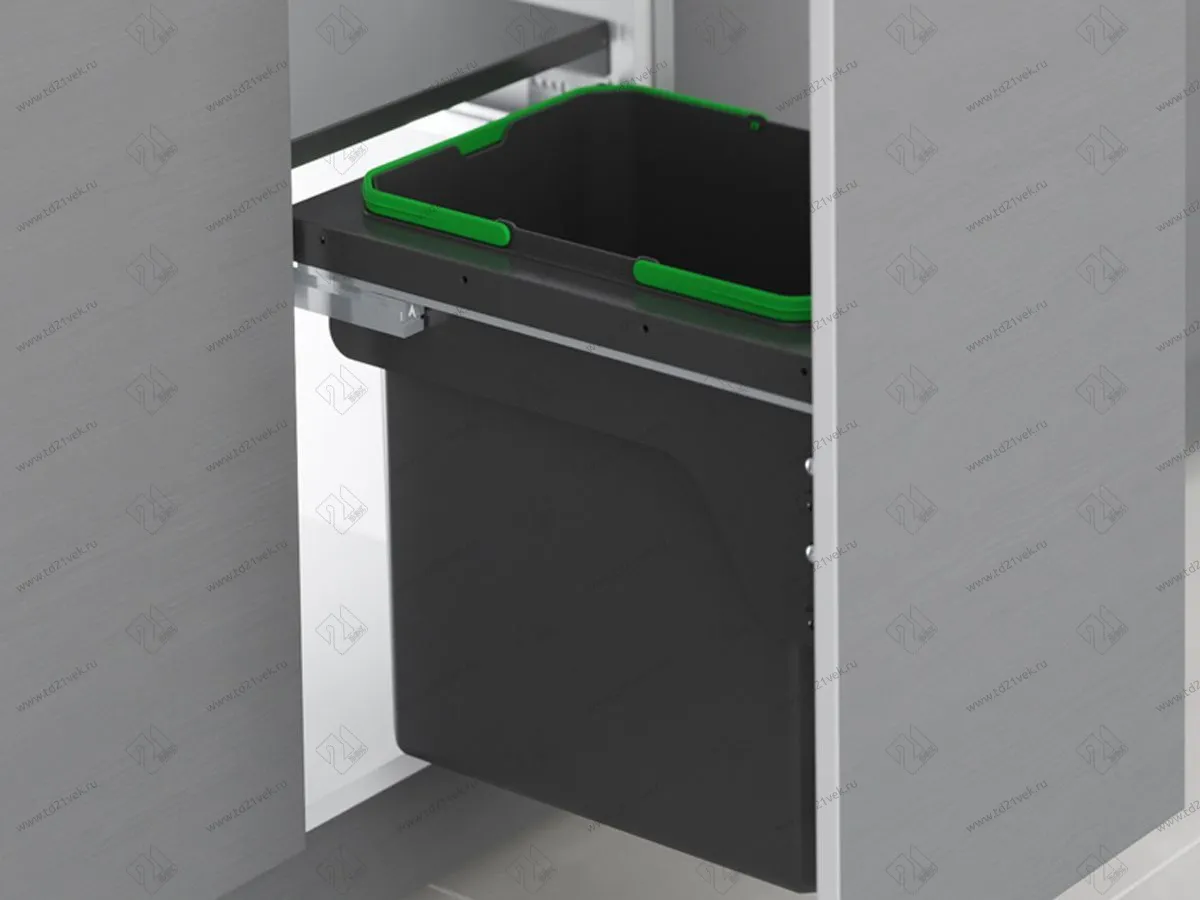 S-2300-A Мусорное ведро в базу 400 мм, Starax, 35 л, (364x470x435 мм), фасадное крепление 6