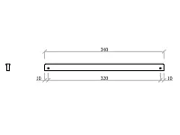 Профиль-ручка 320мм (L340мм) черный матовый, PRUTOK