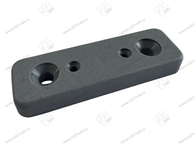 Подпятник мебельный пластиковый, серый, 50х17хh6 мм, под саморез/гвоздь 1