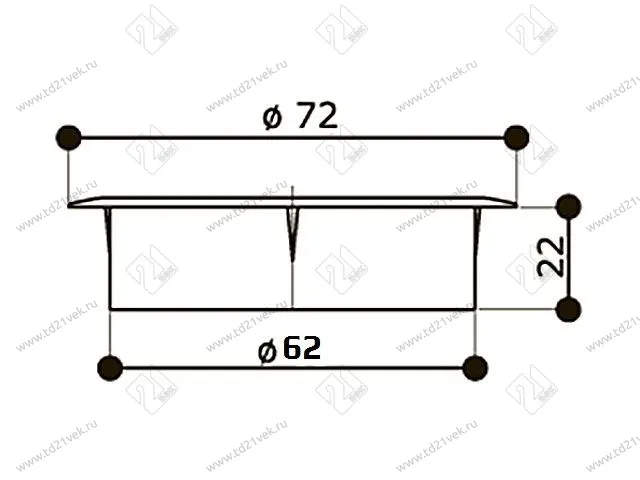 Заглушка кабель-канала, круглая, d=62 №8, тёмно- коричневый 2