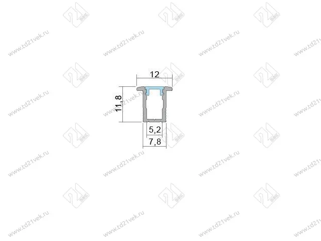 19.143.37.594 Профиль алюминиевый КСС 1211L-1 /ПОД ЗАКАЗ/ L=2000мм 2