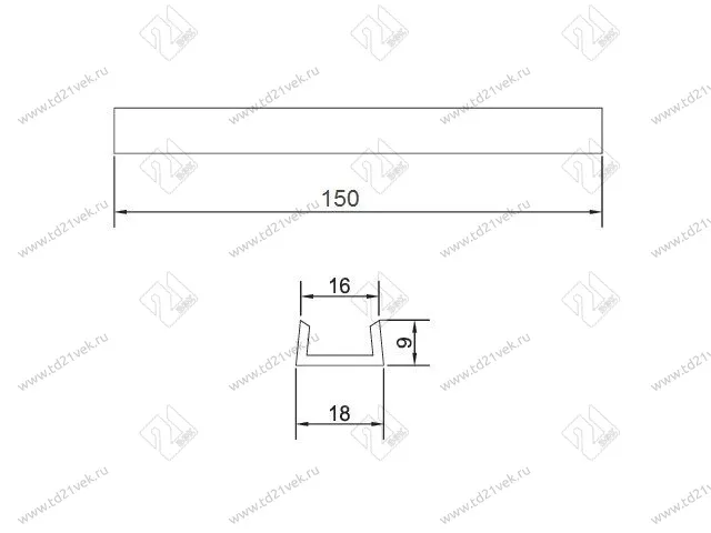 Торцевая заглушка 150мм, клён <50> 2