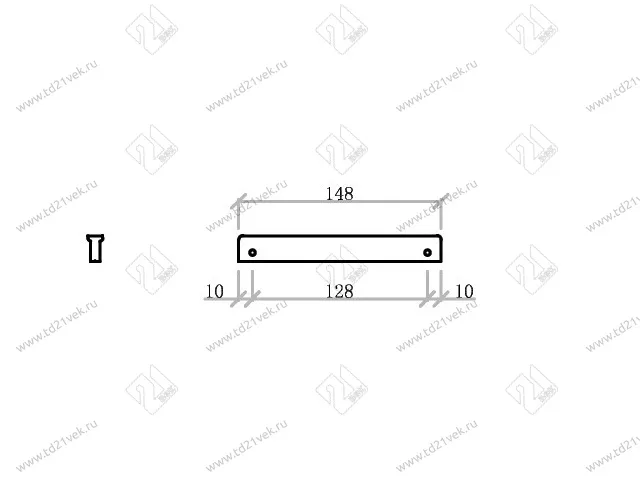 Профиль-ручка 128мм (L148мм) хром матовый, PRUTOK 3
