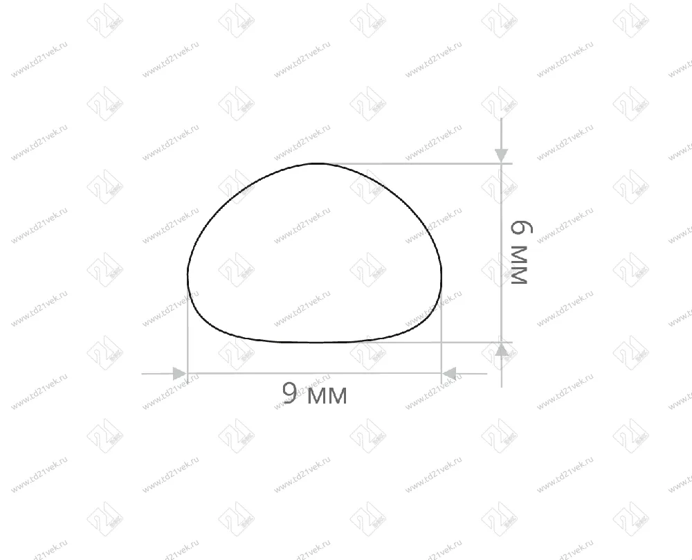 Уплотнитель полиуретановый ш9х в6мм (светло-серый/серебро) (хлыст-2,75м) <30> 3