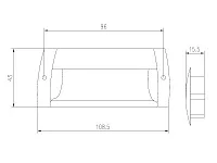 Ручка-раковина 96мм (L108мм) черный матовый, AL04