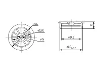 Вентиляционная решетка d40/46, h12 мм, бежевая