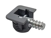 Полкодержатель врезной d15мм (серый) + шток-евровинт, для деревянных полок Флиппер