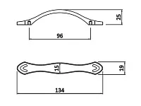 UZ-ROYAL4-96-03 Ручка GTV ROYAL4 C=96мм, янтарь/золото <40>