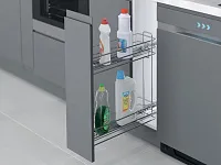 S-2441-08-C Бутылочница 200, Starax, 2-х ярусная, направляющие Blum Tandem, полувыдвижение, (151х475х495), левая, хром