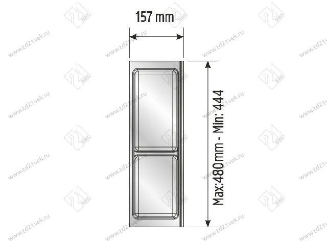 105-83-05-309 Лоток для столовых приборов Mesan TrayBond, 2 отдела,(Ш157хГ480-444хВ45) антрацит <5/60/80> 3