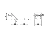 Уголок пластиковый №23 без крышки+крышка  (А)(белый) 100/1500