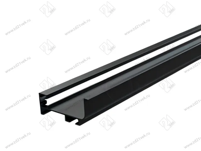 Г-образный профиль GOLA с подсветкой, черный матовый, L=3000 мм, в комплекте LED лента, крепления 6 шт., коннектор 1