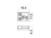 10.800.00.020 Коннектор для T и L соединений с винтами для соедения одноцветных SMD или COB лент 8мм, 12/24В, макс. 6А, прозрачный