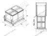 S-2582-A Мусорное ведро Starax 16+16л. шир. 400, с фас.крепл (340x485x385)<1> Антрацит превью 3