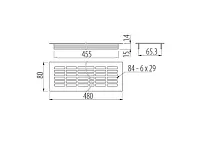 Решетка вентиляционная KK-W80800-D0, 480x80мм, серый, алюминий<25/100>