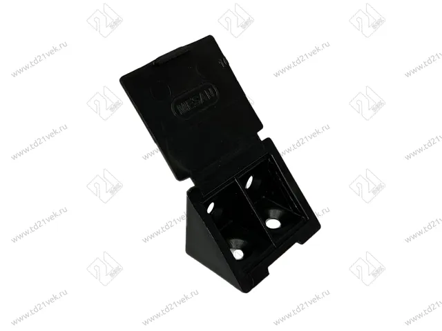 102-07-02-301 Уголок Mesan пластиковый с крышкой (4 самореза), черный <250/3000> 1