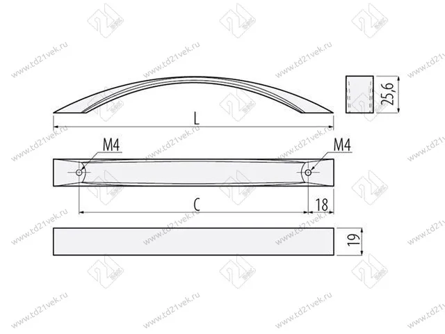 UZ-CALABRIA224-01 Ручка CALABRIA,224 мм, хром <20> 2