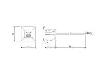 06.800.01.326 USB-розетка, врезная, квадратная, 2хUSB CHARGE-K, max. 3,4A, провод 2м c LED кон., 37х37х31.3мм, серебристый