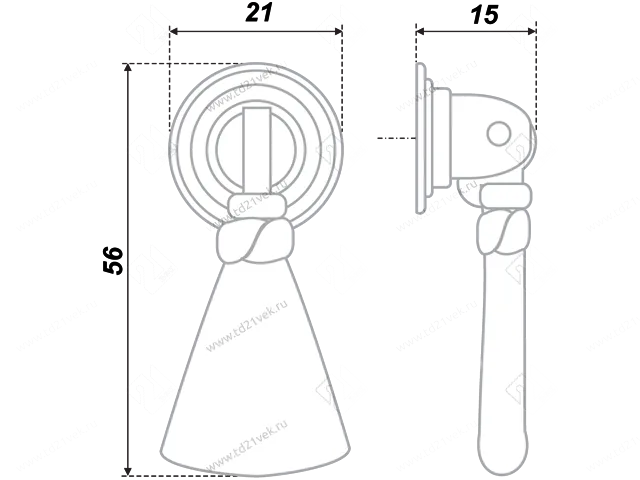 RC033MAB.3 Ручка-кнопка, матовая старинная латунь <50> 2
