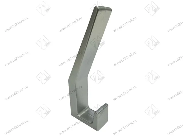 Пластиковый крючок, двухрожковый, большой, матовый хром 1