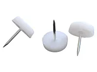 Подпятник с гвоздем d15*h20мм, базовый, гвоздь-1,3мм, белый