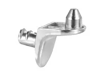 Полкодержатель Г-обр., с фиксацией, для деревянных полок, никель