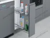 S-2442-08-C Бутылочница 200, Starax, 2-х ярусная, направляющие Blum Tandem, выдвижение 7/8, (151х475х495), правая, хром превью 1