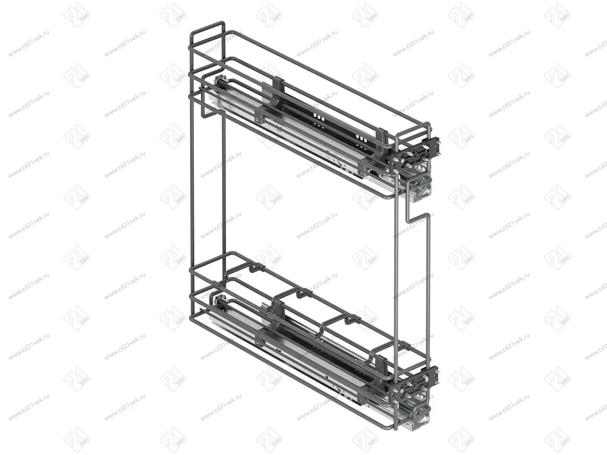 S-2413-08-A Бутылочница 150, Starax, 2-х ярусная, направляющие Blum Tandem, выдвижение 7/8, (106х475х495), правая, антрацит 2