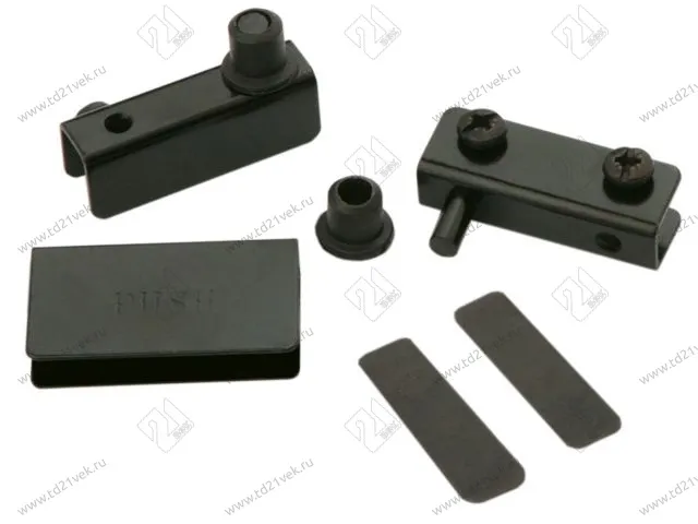 HG001/Bl  К-т петель для 1 стекл. фасада(до 6мм)(без сверл.)(черн) <100/400> 1