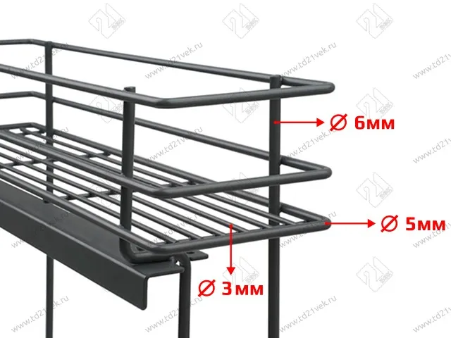 Бутылочница 200 левая (448х154х535мм) на скрытых направляющих с доводчиком, антрацит/ двухуровневая корзина 3
