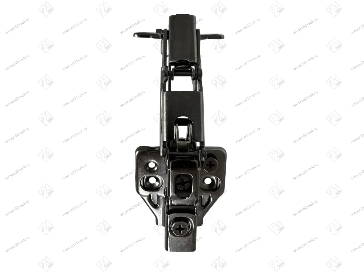 Петля угловая 165°, 48мм, планка Н=2, 3D, CLIP-ON, 4 самореза, с доводчиком, черный 2