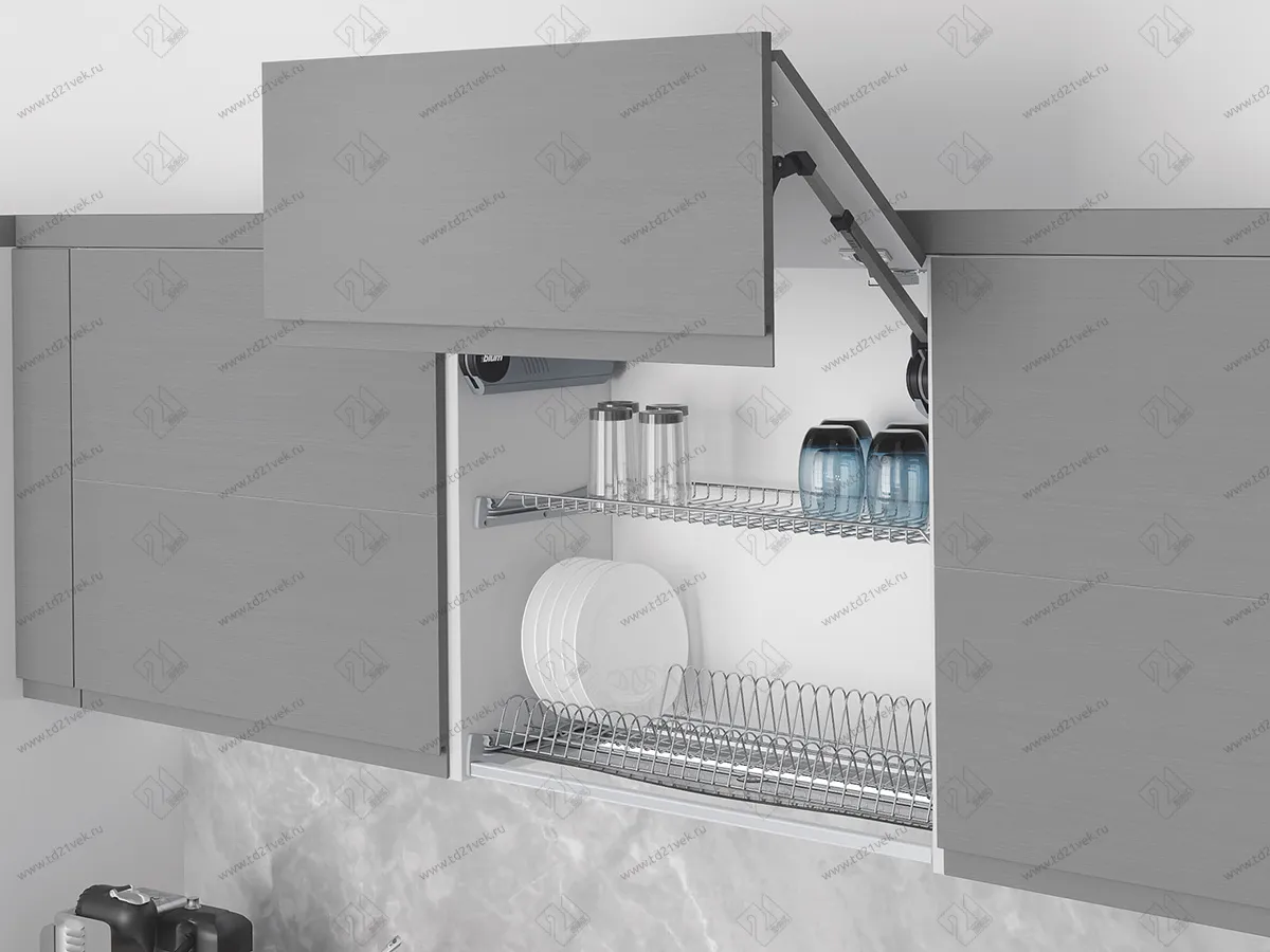 S-5159-C-18-1 Сушилка для посуды с поддоном, 600 мм, для 18 ДСП, Starax, 564х295-345 мм, хром (комплект посудосушителей) 1