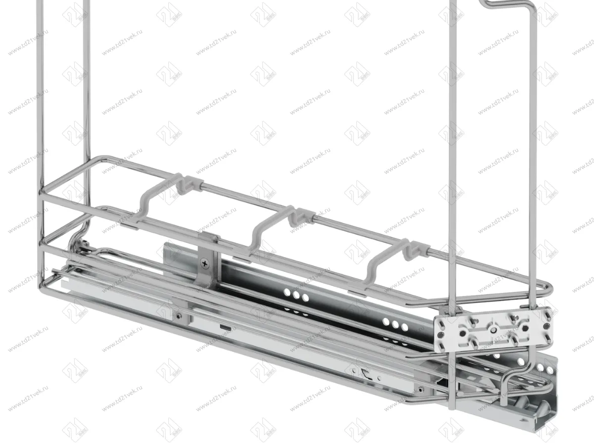 S-2605-C Бутылочница 150, Starax, 45 градусов, 2-х ярусная, направляющие Blum Tandem, (106х465х495 мм), полное выдвижение, правая, хром 6