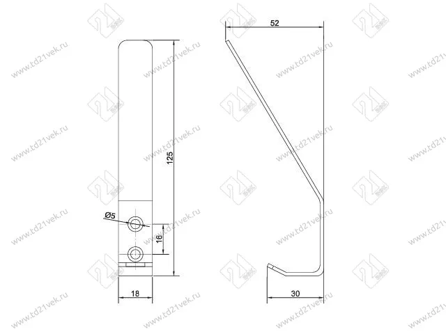Крючок-вешалка № 3, цинк <150> 2