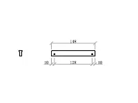 Профиль-ручка 128мм (L148мм) черный матовый, PRUTOK